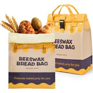 2 Pack Beeswax Bread Bags for Sourdough Homemade Bread, 17 x 13 inch Reusable Or